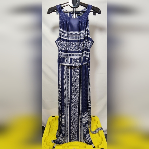 Lane Bryant Dresses & Skirts - Lane Bryant Blue and White Smocked Maxi Dress-Size 18/20